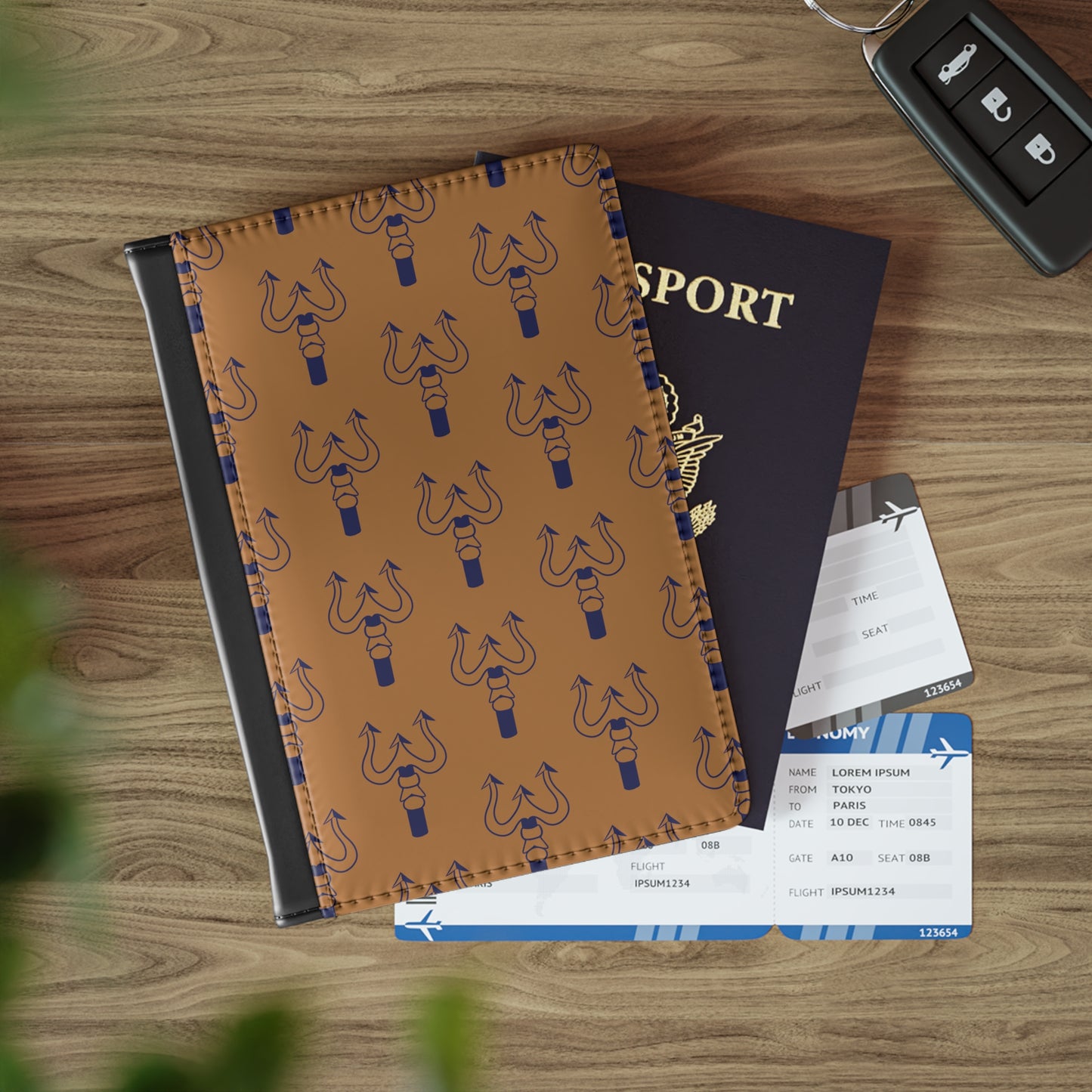 Merchant Marine Credential/Passport Cover - Trident - Brown