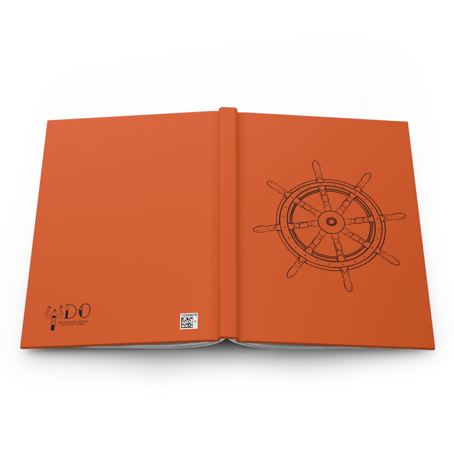 Ship's Helm Hardcover Journal - Orange