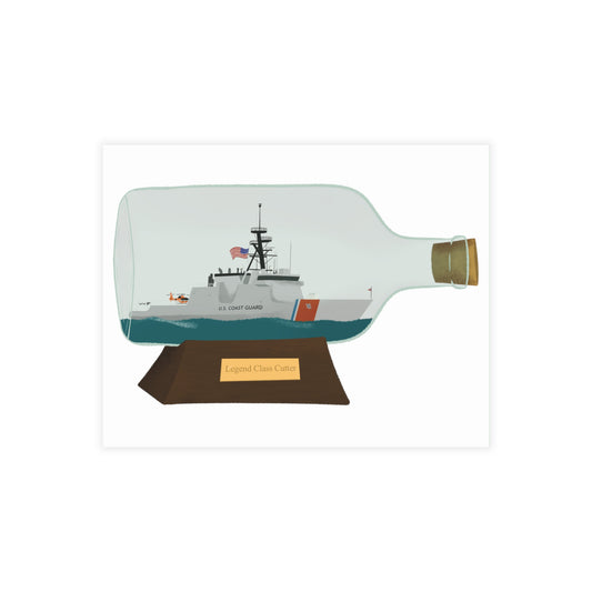 Legend Class Coast Guard Cutter In a Bottle Postcard Bundle