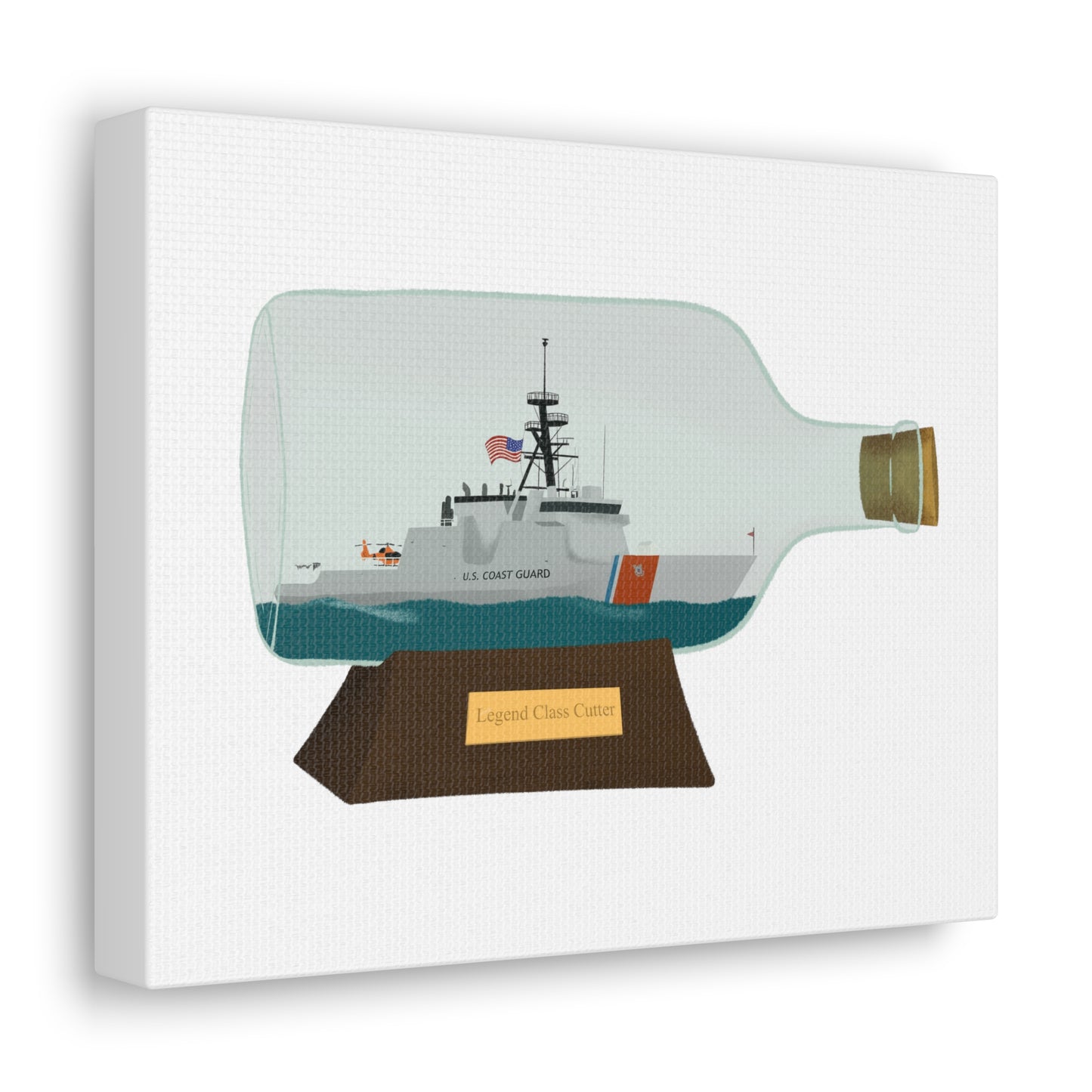 USCG Legend Class Cutter In a Bottle Canvas