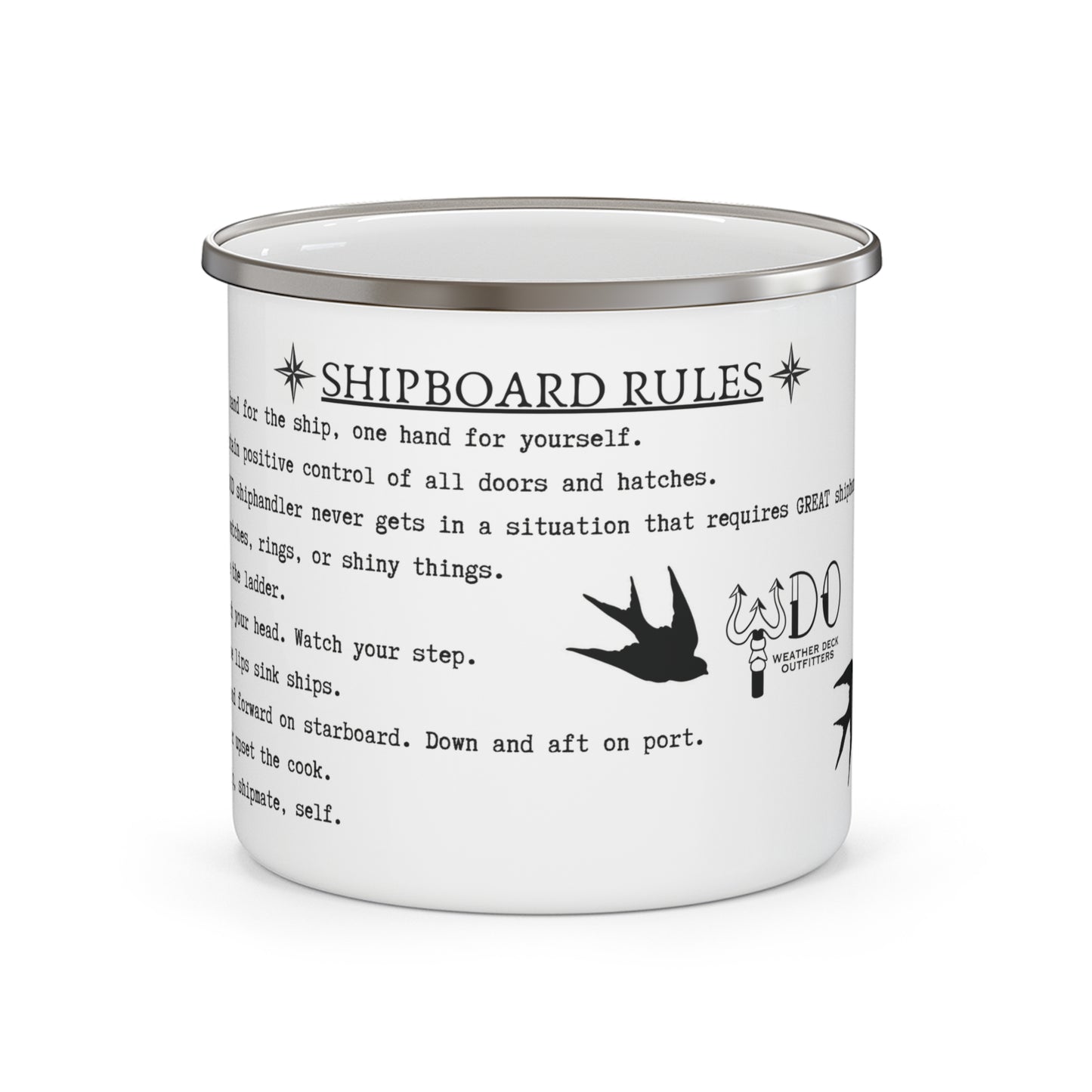 Shipboard Rules Enamel Steel Mug