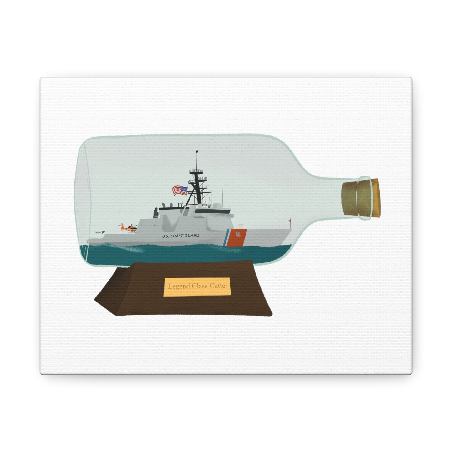 USCG Legend Class Cutter In a Bottle Canvas