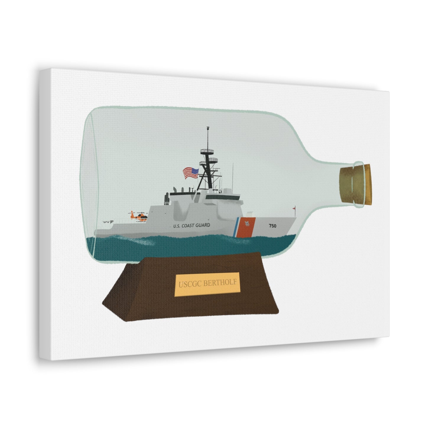 USCGC BERTHOLF In a Bottle Canvas