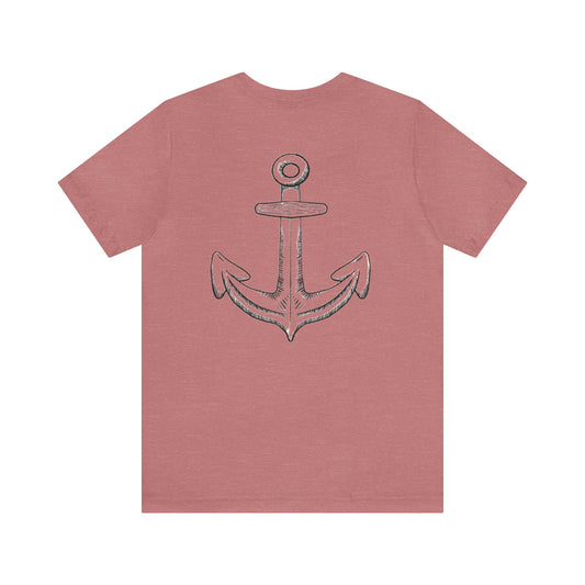 t-shirt with anchor on back