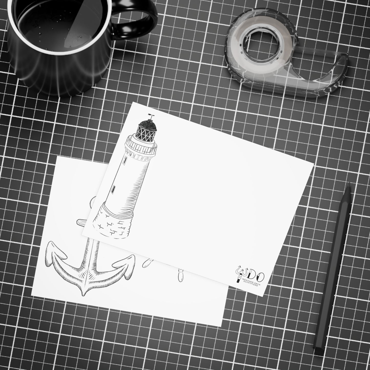 Nautical Line Art Postcard Bundle