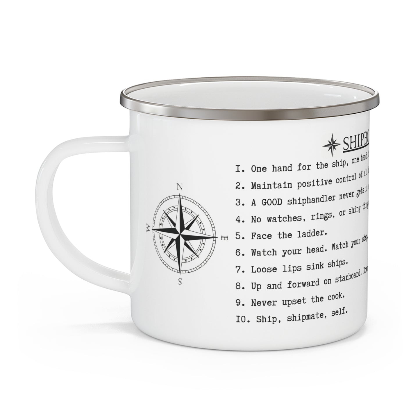 Shipboard Rules Enamel Steel Mug