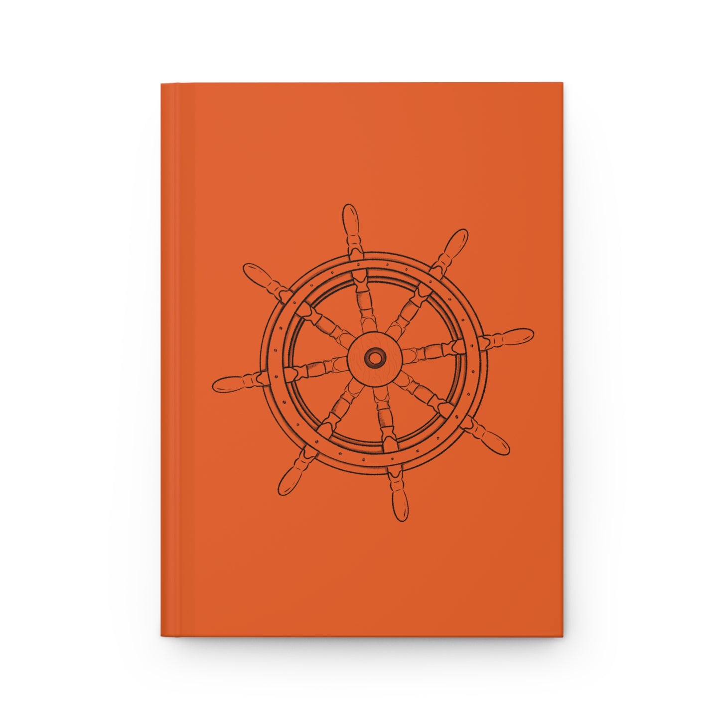 Ship's Helm Hardcover Journal - Orange