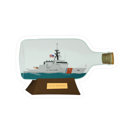 USCGC BERTHOLF In a Bottle Vinyl Sticker