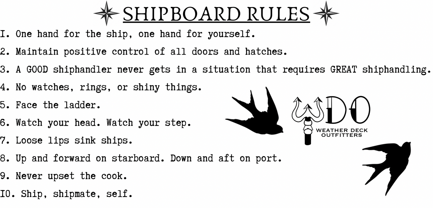 Shipboard Rules Enamel Steel Mug